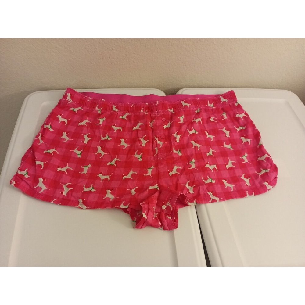 Womens Victoria's Secret Pink Pajama Sleep Pullon Shorts With All Over Print XXL